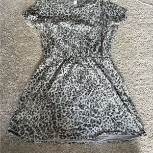 Old Navy Gray Leopard Print Dress